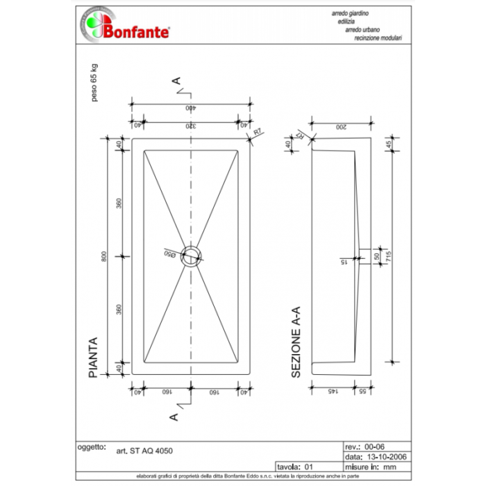 Acquaio Lavello Olimpo Finitura Lavato Bonfante AQ 4050 R / BAR - immagine 2