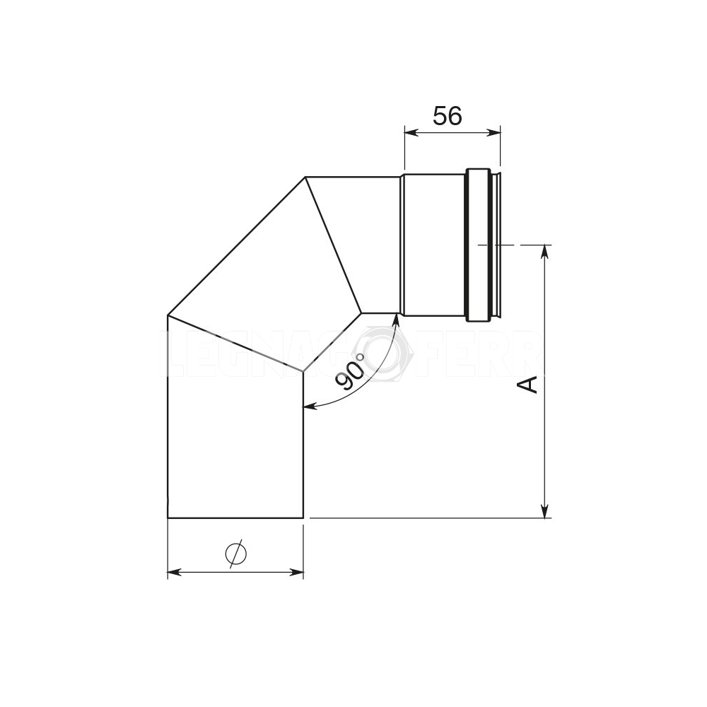 Curva 90° Stufe Pellet Ø80 Acciaio Nero Apros - D080C090 2 Curva 90° Stufe Pellet Ø80 Acciaio Nero Apros - D080C090 - immagine 2