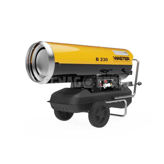 Master B 230 Generatore di Aria Calda 3000 m3/h Riscaldamento Diretto a Gasolio Diesel  in metallo, color giallo e nero con ruote solide