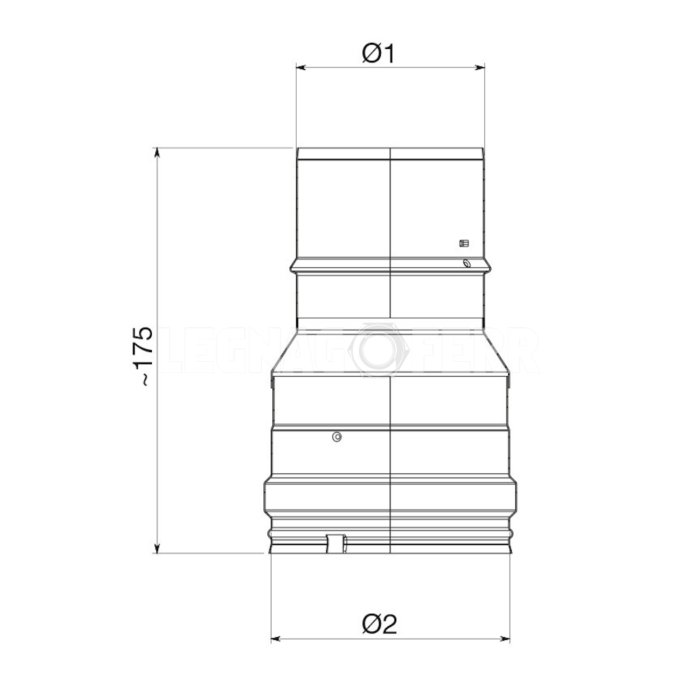 Riduttore Maggioratore Femmina - Femmina Riduzione Inox Mono Parete Apros - IR F/F - immagine 2