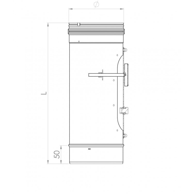 Modulo Controllo Fumi ed Ispezione Mono Parete Acciaio Inox Apros - CF32 2 Modulo Controllo Fumi ed Ispezione Mono Parete Acciaio Inox Apros - CF32 - immagine 2
