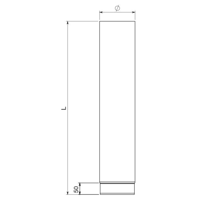 Tubo 75 cm Per Stufe Legna Acciaio Nero Pesante Apros T750 2 legnagoferr