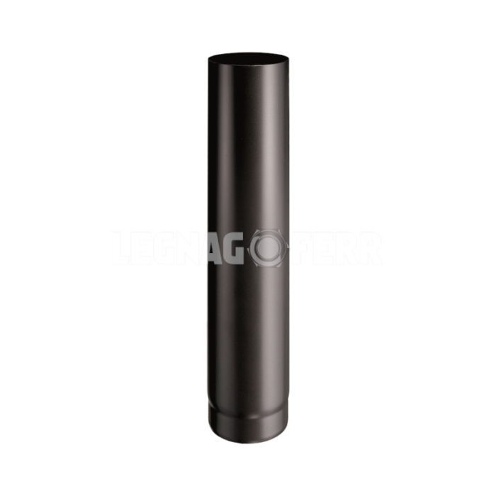 Tubo 75 cm per Stufe Legna Acciaio Nero Pesante Apros - T750 tubo dritto verniciato nero anti corrosione v2 cilindrico