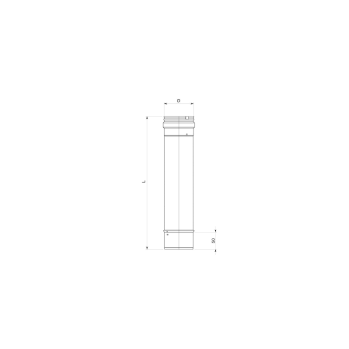 Tubo Dritto 1m Acciaio Inox AISI 316 Apros Spessore 0,5mm Mono Parete - T100 - immagine 2