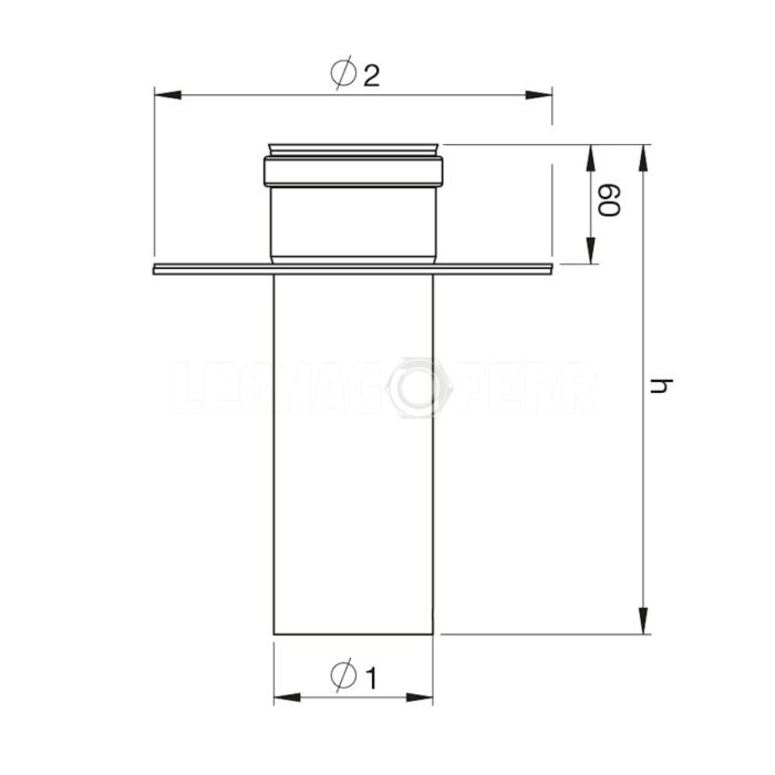 Raccordo a Parete Completo di Rosone D.80 Stufe Pellet Apros - B080RAMR - immagine 2