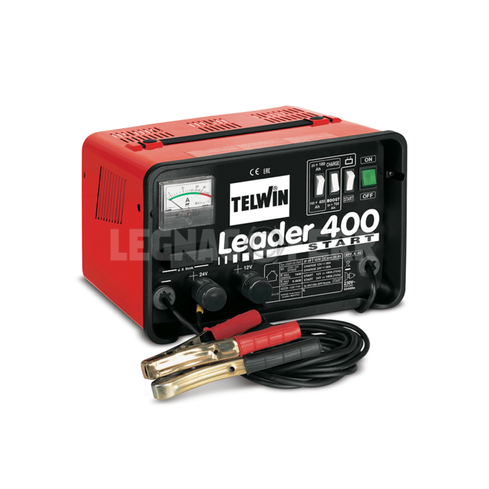 telwin leader 400 start caricabatterie e avviatore 12 24 V telwin quadrato nero analogico con leve di indicazione e cavi inclusi
