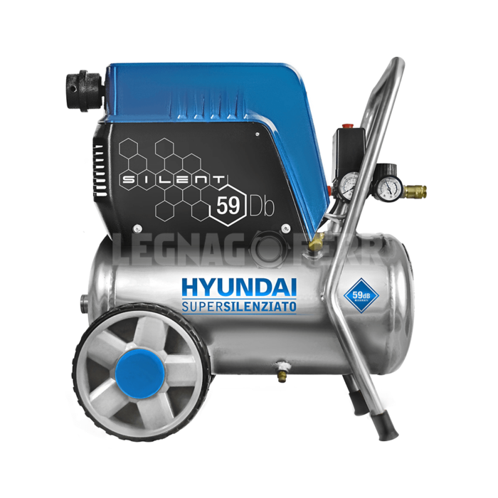 Compressore dAria Silenziato Hyundai da 24 L 1 HP Oil Free Carenato Hyundai 65710