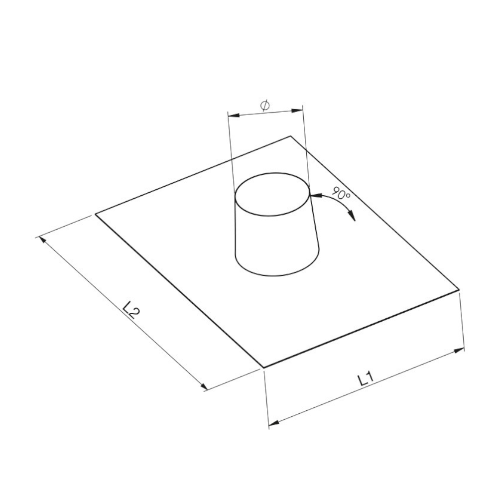 Faldale per Tetti Piani Inox con Base Selezionabile in Alluminio o Piombo Apros - FP23/54 4 Faldale per Tetti Piani Inox con Base Selezionabile in Alluminio o Piombo Apros - FP23/54 - immagine 4