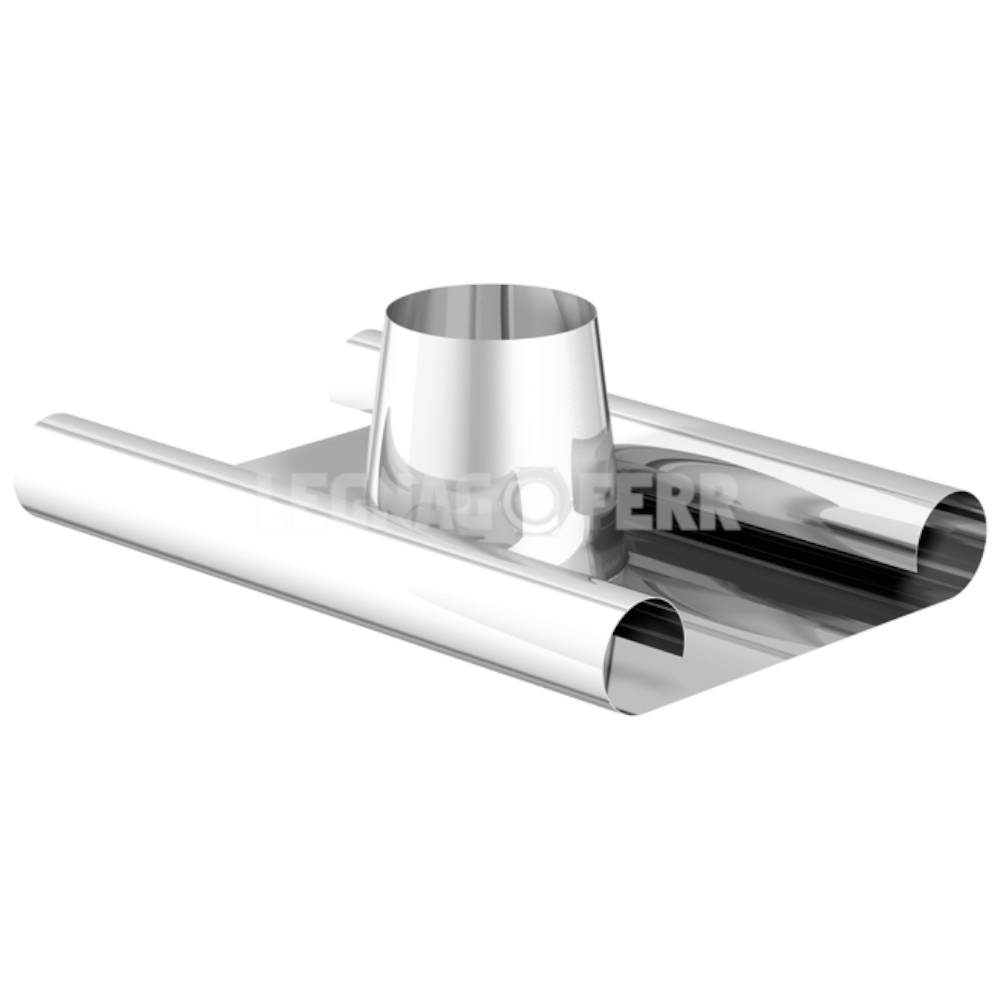 Faldale per Tetti Piani Inox con Base Selezionabile in Alluminio o Piombo Apros - FP23/54 1 faldale per tetti piani grigio base alluminio malleabile con tubo uscita canne fumarie cilindrico grigio