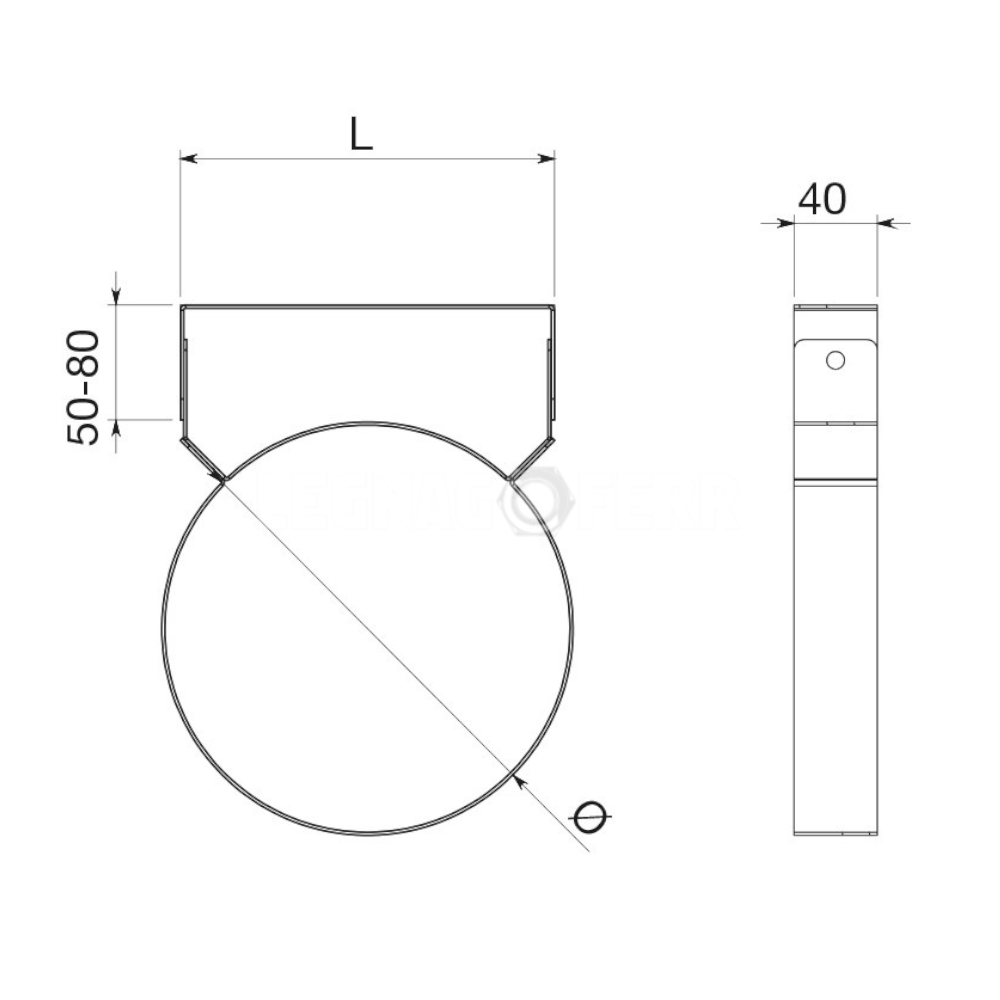 Fascetta Murale Acciaio Inox Spessore 40mm Apros - FM14 3 Fascetta Murale Acciaio Inox Spessore 40mm Apros - FM14 - immagine 3