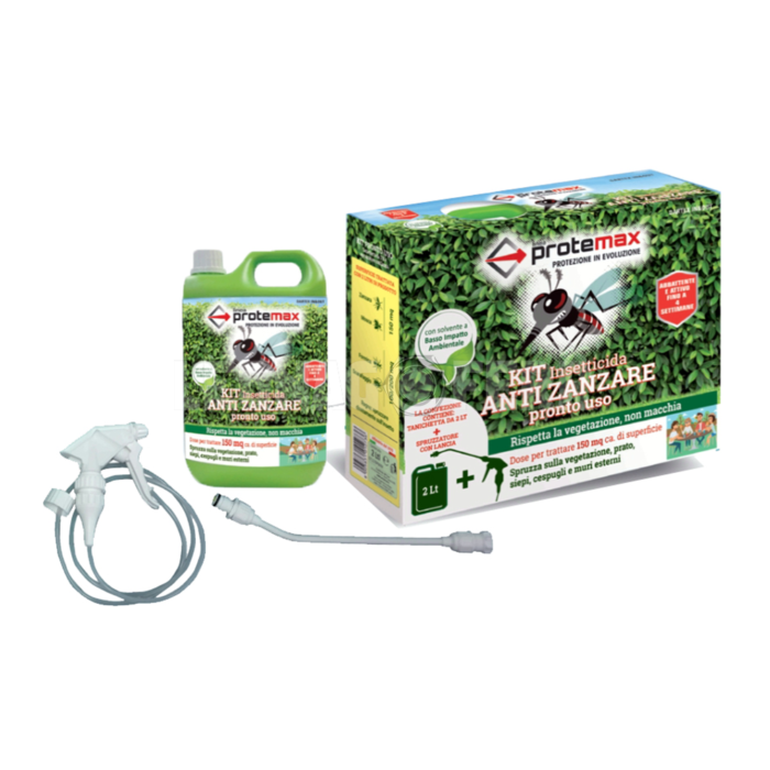 Kit Insetticida Protemax Anti Zanzara Pronto Uso Tanica 2 lt e Lancia Dartex PROTE193 - immagine 2