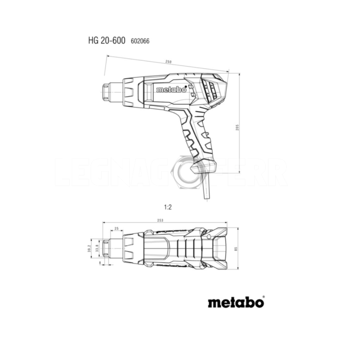 Metabo HG 20 600 Pistola Termica 500 lmin 2000 W legnagoferr02