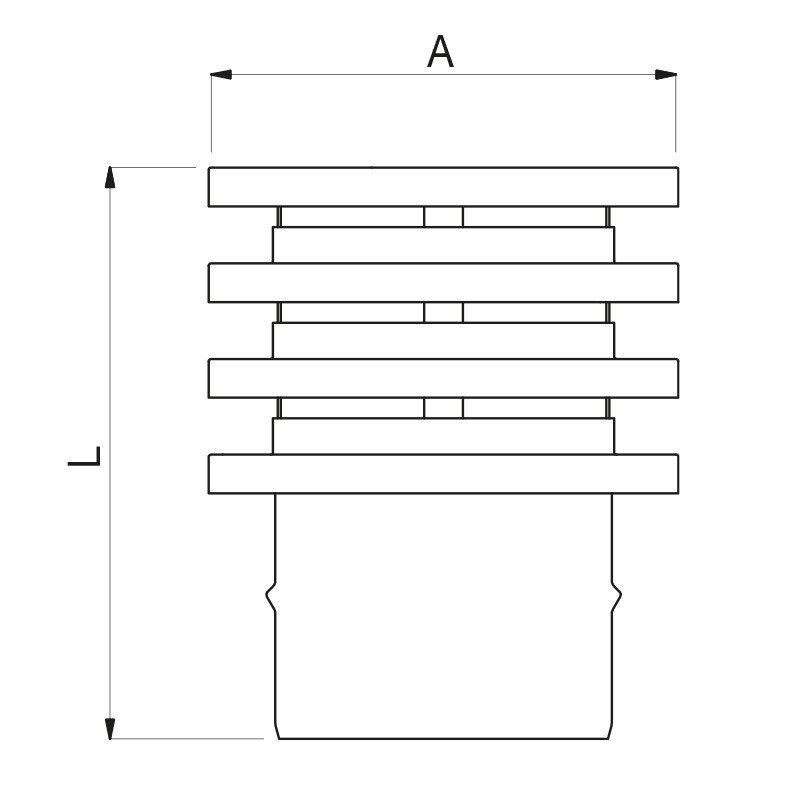 Terminale Lamellare Acciaio Inox Mono Parete Apros - CALM 2 Terminale Lamellare Acciaio Inox Mono Parete Apros - CALM - immagine 2
