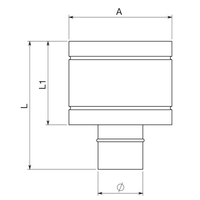 Terminale a Botte Mono Parete Acciaio Inox Apros - CAPE - immagine 2