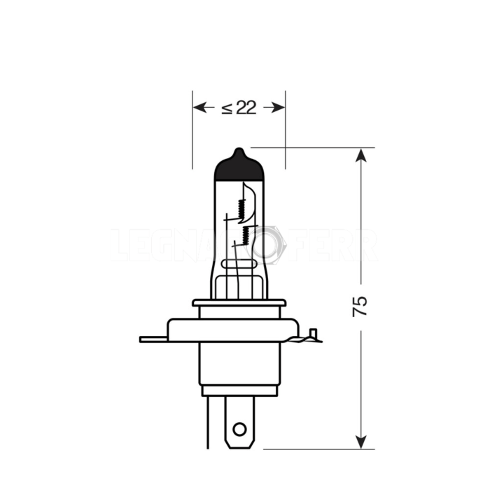 2 Lampade Alogene H4 60 55W P43t 12V Lampa 58040 legnagoferr 1