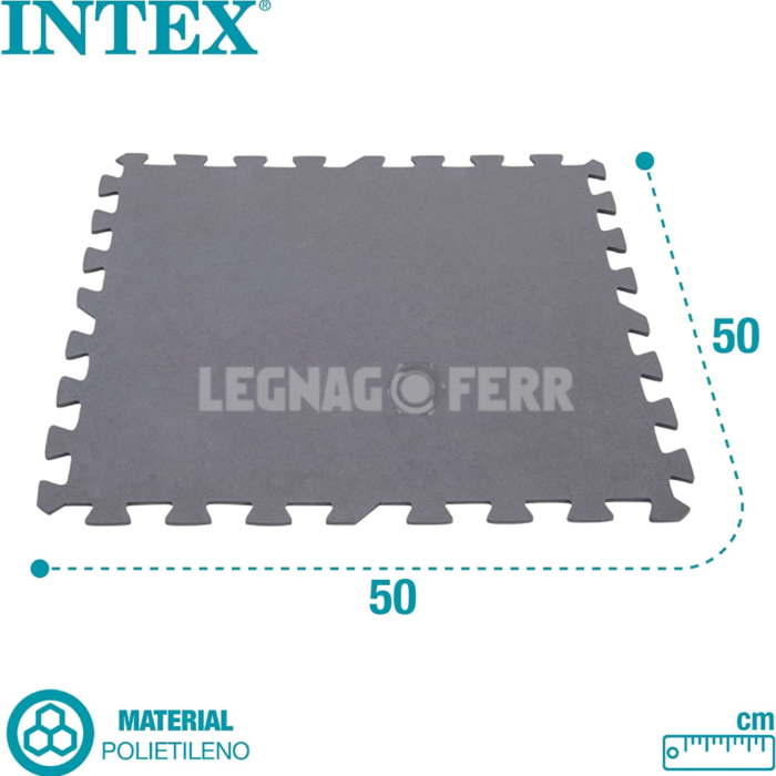 Piastrella Antiscivolo Grigia 8 Pz 50x50 cm Protezione Sotto Piscina Intex 29084 - immagine 5