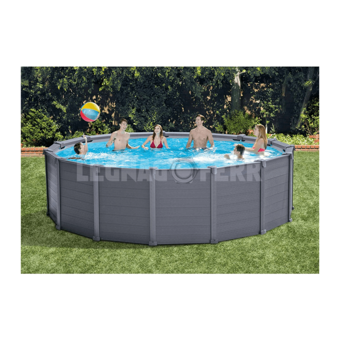 Piscina Fuori Terra In Grafite Intex 26384 Ex 26382 Rotonda 478x124 Cm legnagoferr 1