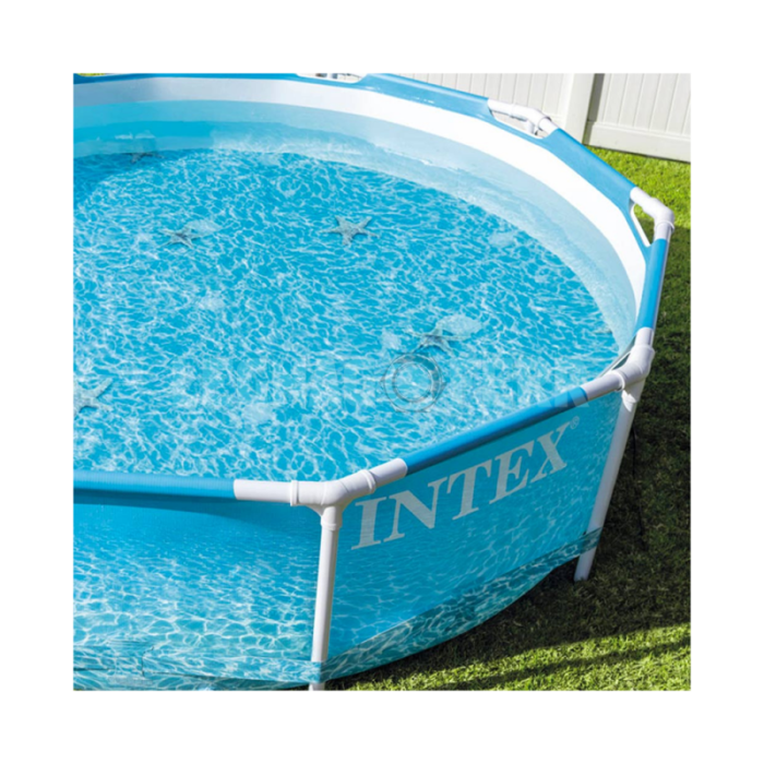 Piscina Fuori Terra Intex 28208 Beachside Metal Frame Rotonda 305x76cm con Pompa Filtro legnagoferr 1