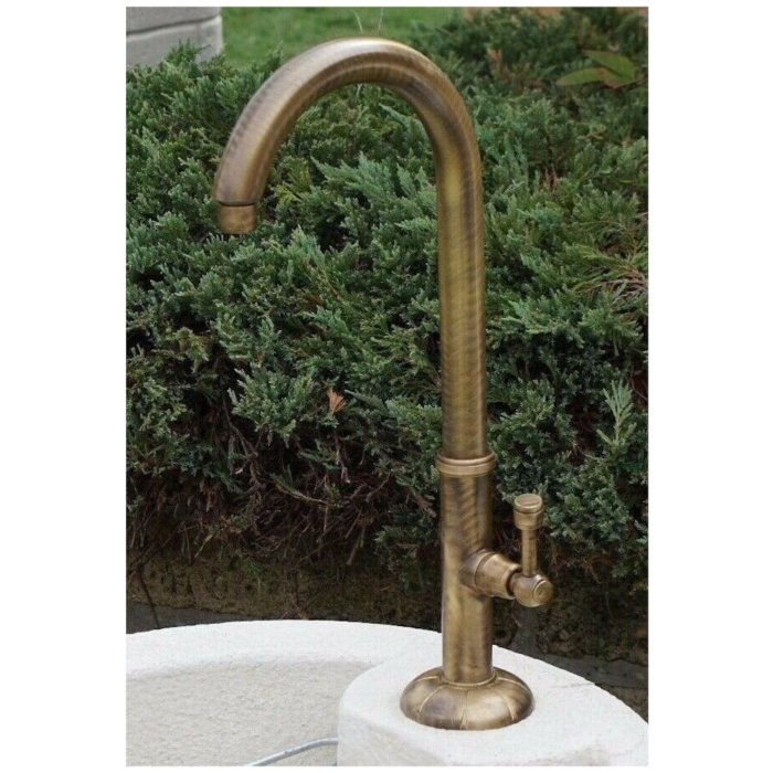 Bonfante RU 202 Rubinetto a Colonna per Esterno / Lavello / Acquaio Mezzo Cerchio Ottone 21 x 46 cm - immagine 2