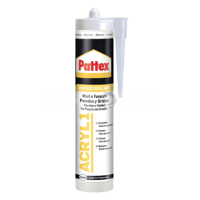 Pattex Acryl1 Sigillante Poliacrilico Muri e Fessure Bianco 