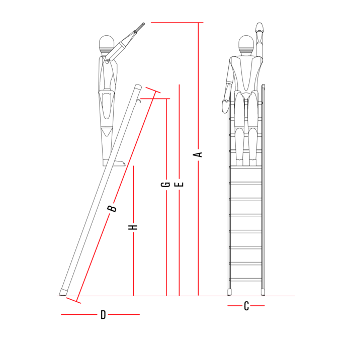 Scala Professionale Singola in Alluminio SELLA Faraone - immagine 2