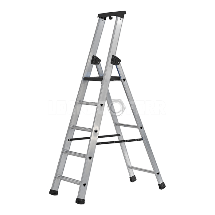 STP ISSIMA Scala Apribile in Alluminio Industriale con Piattaforma Gradini 80x30 mm legnagoferr