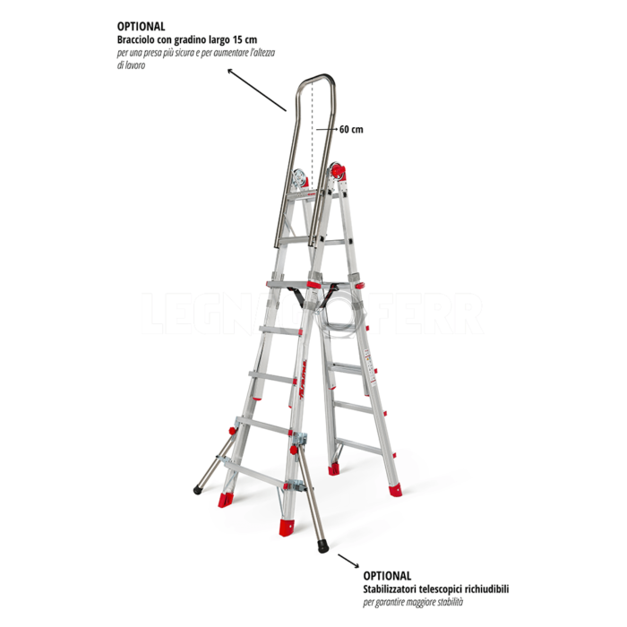 SUPER TELES Faraone Scala Telescopica Professionale in Alluminio 