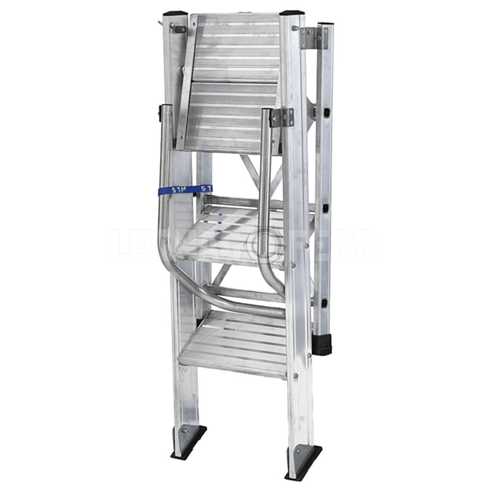 Sgabello Pieghevole Professionale in Alluminio Gradini 200 mm Parapetto STP FLAVIA - immagine 2