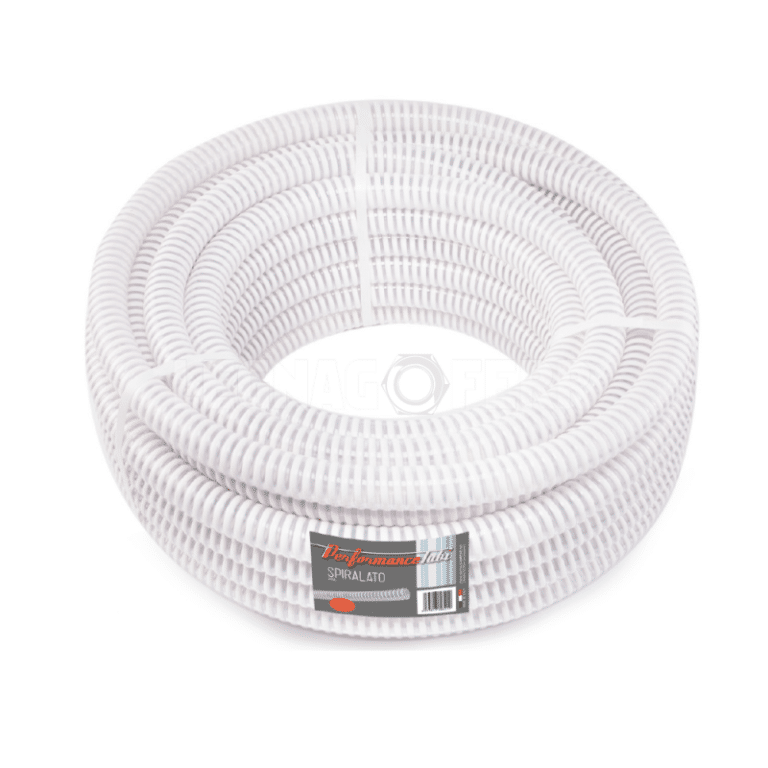 Tubo A Spirale In PVC 38 Mm X 10 M - Trasparente Con Spirale Acciaio - Per Alimenti E Irrigazione