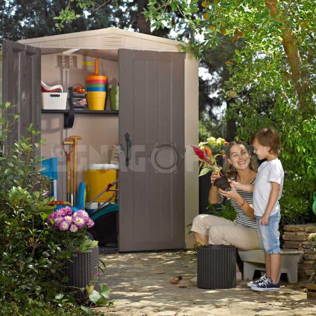 Keter Factor 6x6 Keter Casetta Da Giardino 178x195,5x208h cm - Beige 7 Casetta Keter Factor 6x6 178x195,5 cm Beige legnagoferr (1)