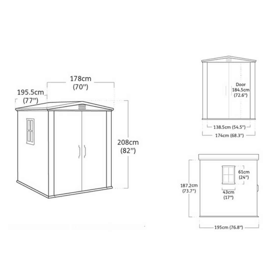 Keter Factor 6x6 Keter Casetta Da Giardino 178x195,5x208h cm - Beige 13 Casetta Keter Factor 6x6 178x195,5 cm Beige legnagoferr (7)