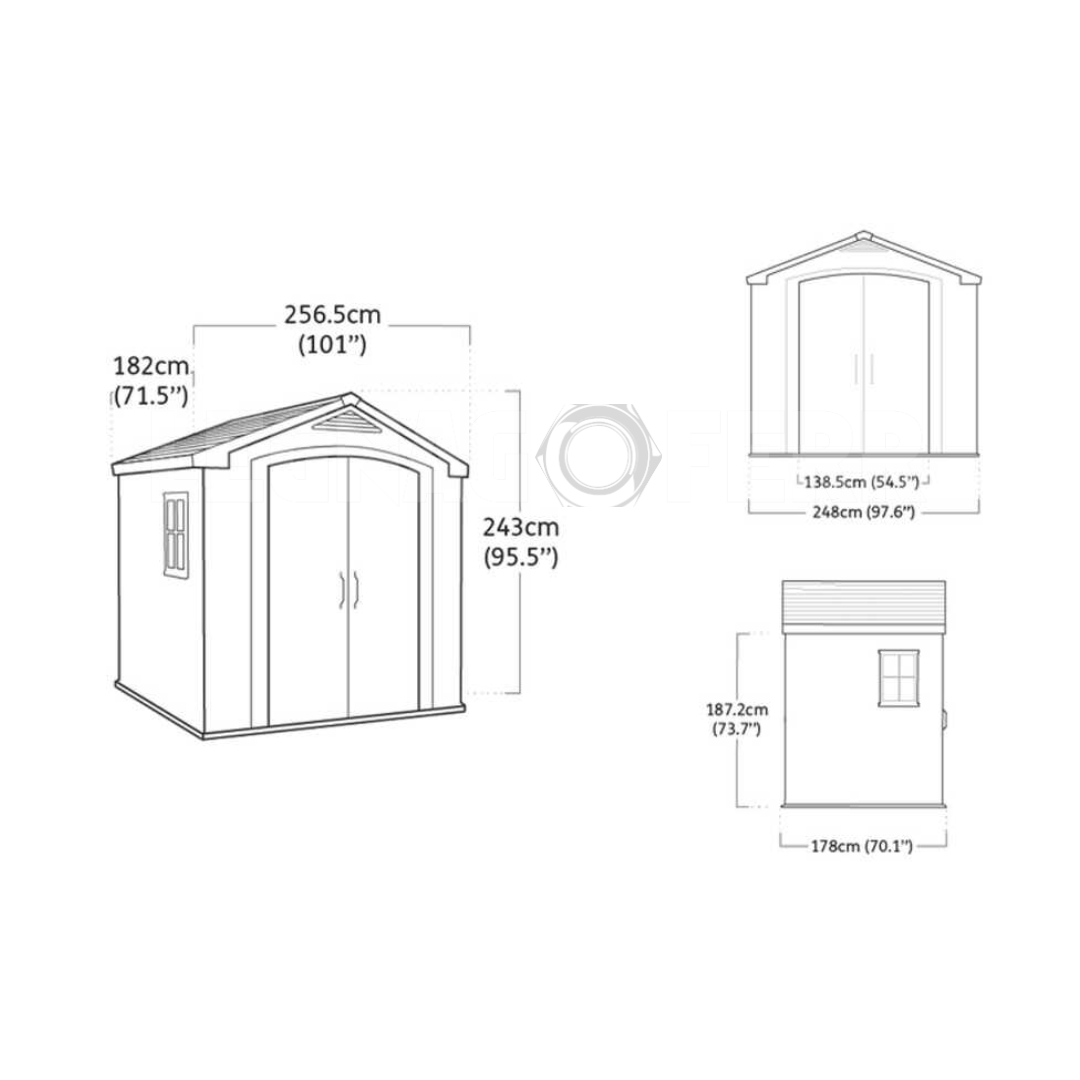 Keter Factor 8x6 Casetta Da Giardino 256x182x243h cm - Beige 12 Casetta Keter Factor 8x6 Keter 256x182x243h cm Beige legnagoferr (5)