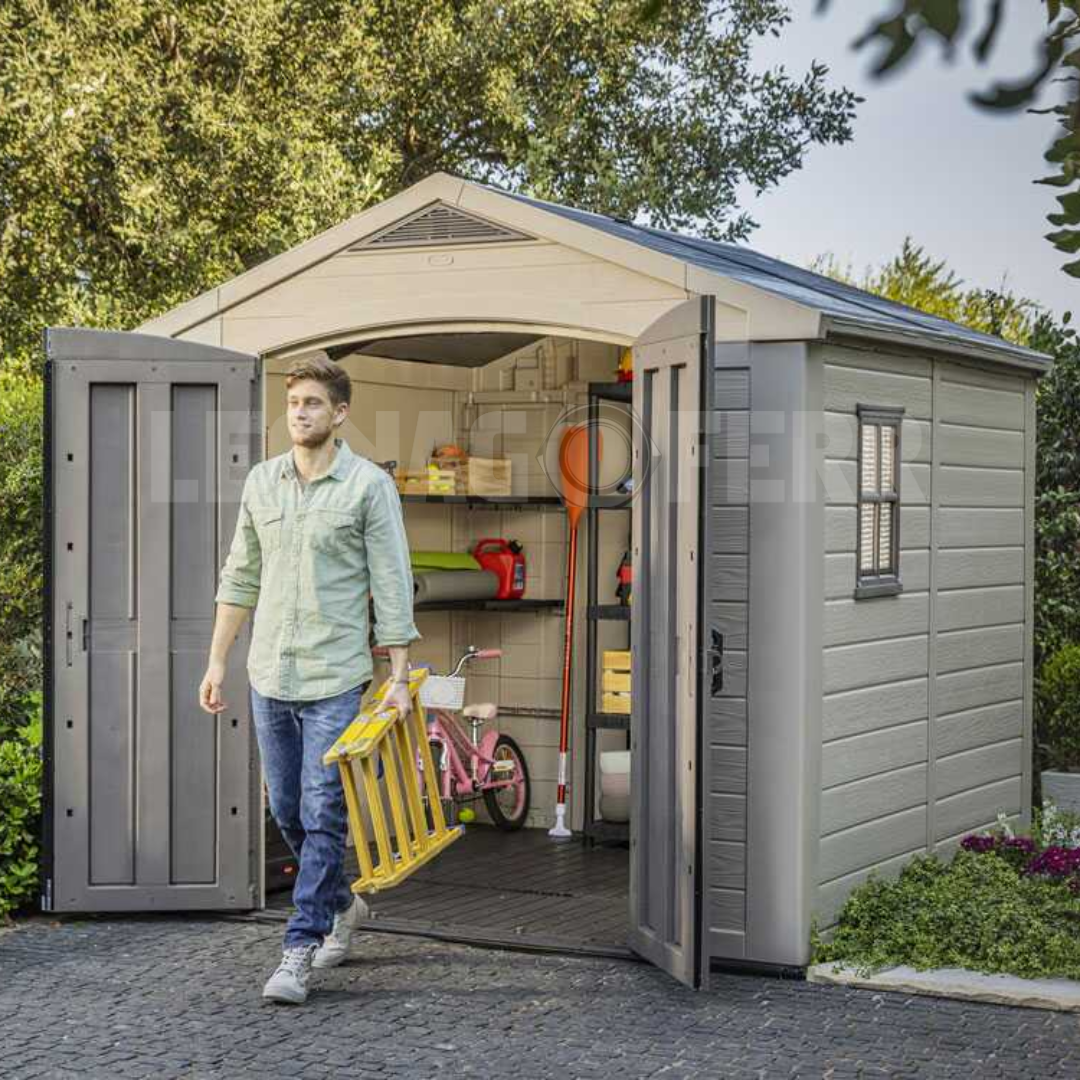 Keter Factor 8x8 Casetta Da Giardino 256x255x243h cm - Beige 11 Casetta Keter Factor 8x8 256x255x243h cm Beige legnagoferr (3)