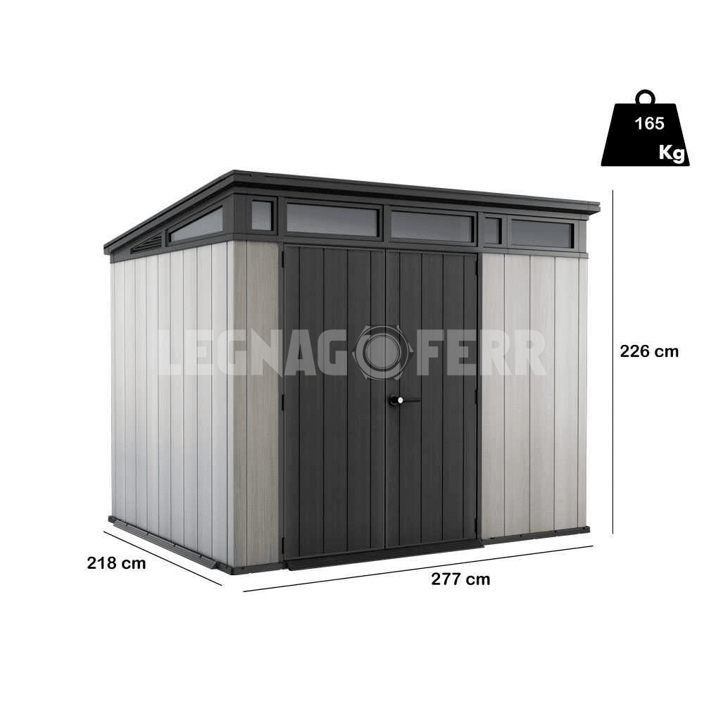 Keter Artisan 9x7 Casetta da Giardino Grigio 277x218x226 cm 3 keter artisan 9x7 legnagoferr1