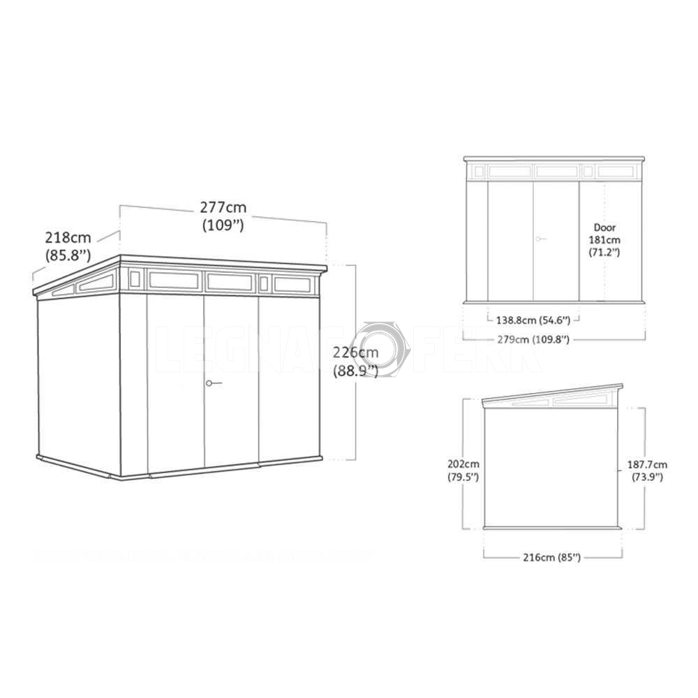 Keter Artisan 9x7 Casetta da Giardino Grigio 277x218x226 cm 2 keter artisan 9x7 legnagoferr8