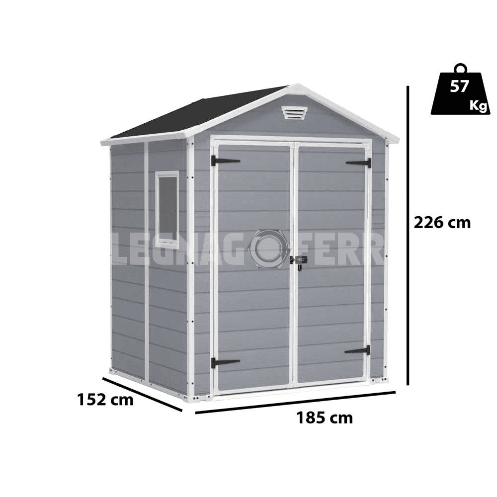 Keter Manor 6x5 Casetta da Giardino Grigio 185x152x226 cm 2 keter manor 6x5 legnagoferr1