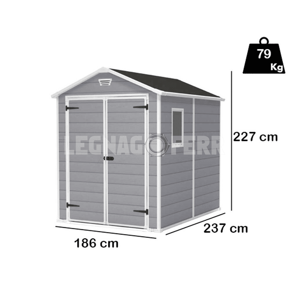 Keter Manor 6x8 Casetta da Giardino Grigio 186x237x227 cm 2 keter manor 6x8 legnagoferr1