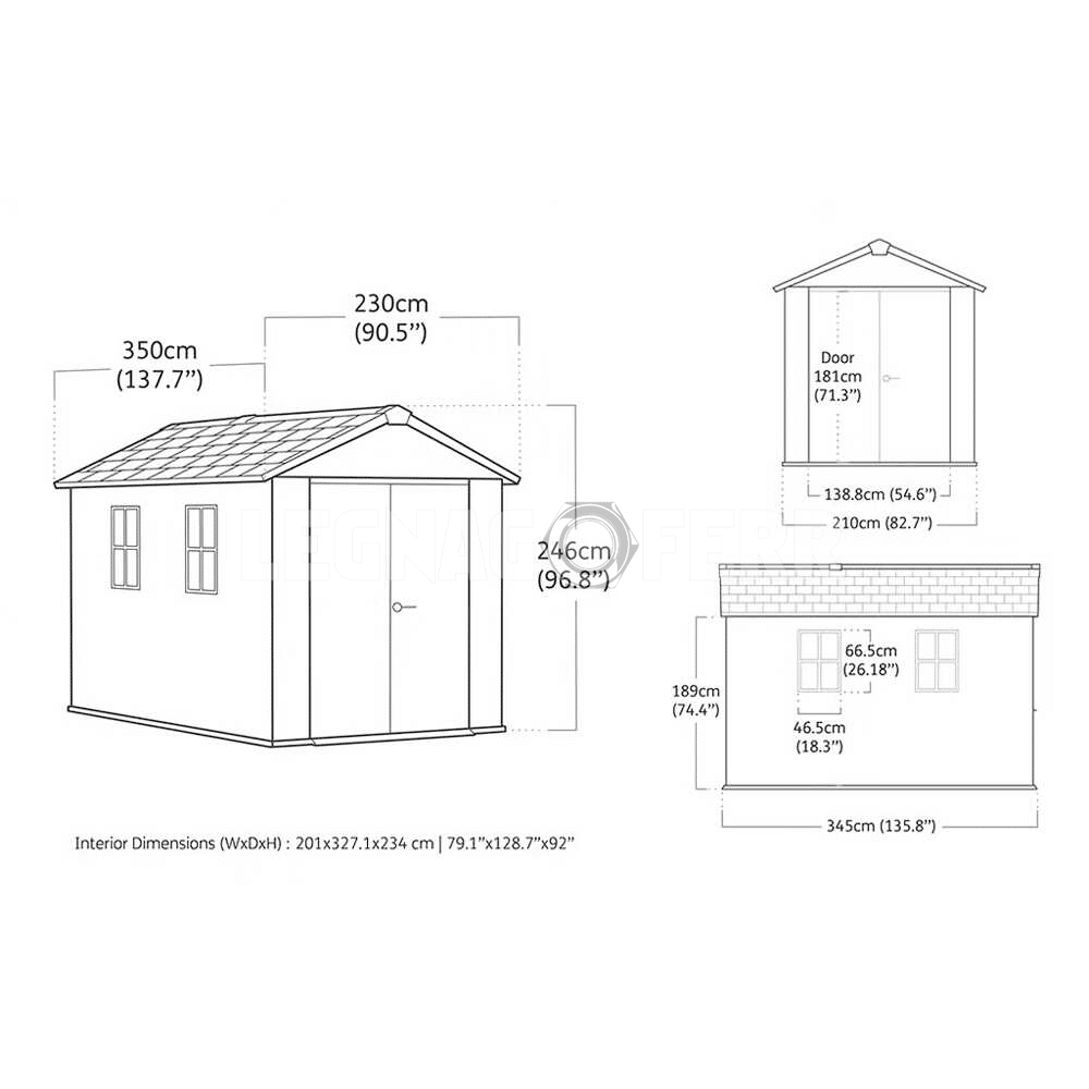 Keter Newton Plus 7511/1175 Casetta da Giardino 230x350x246 cm 2 keter newton plus 7511 legnagoferr13