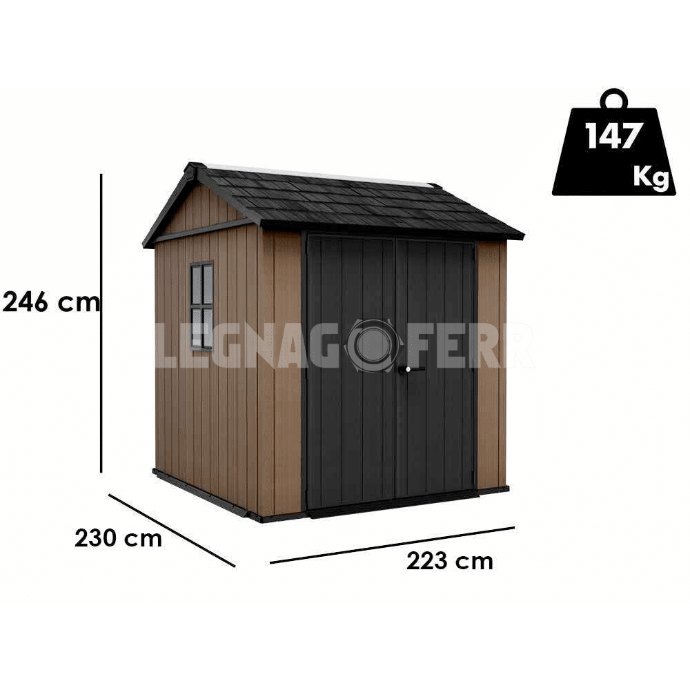 Keter Newton Plus 757/775 Casetta da Giardino 230x223x246 cm 4 keter newton plus 757 legnagoferr3