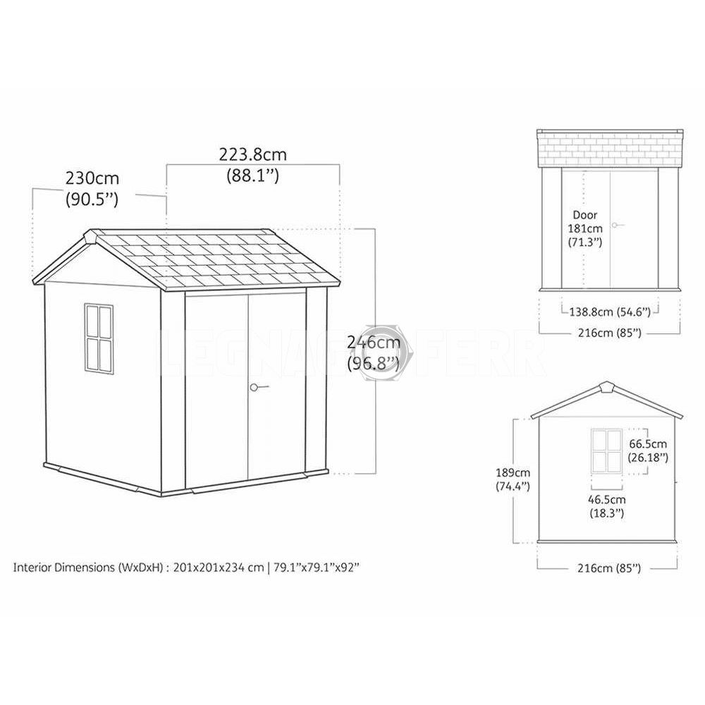 Keter Newton Plus 757/775 Casetta da Giardino 230x223x246 cm 9 keter newton plus 757 legnagoferr8