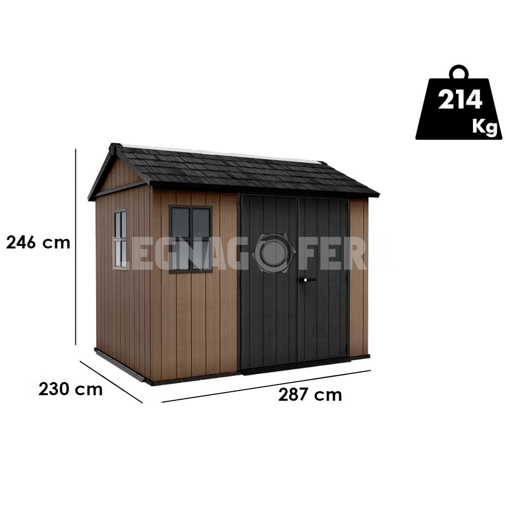 Keter Newton Plus 759/975 Casetta da Giardino 230x287x246 cm 7 keter newton plus 759 975 legnagoferr4