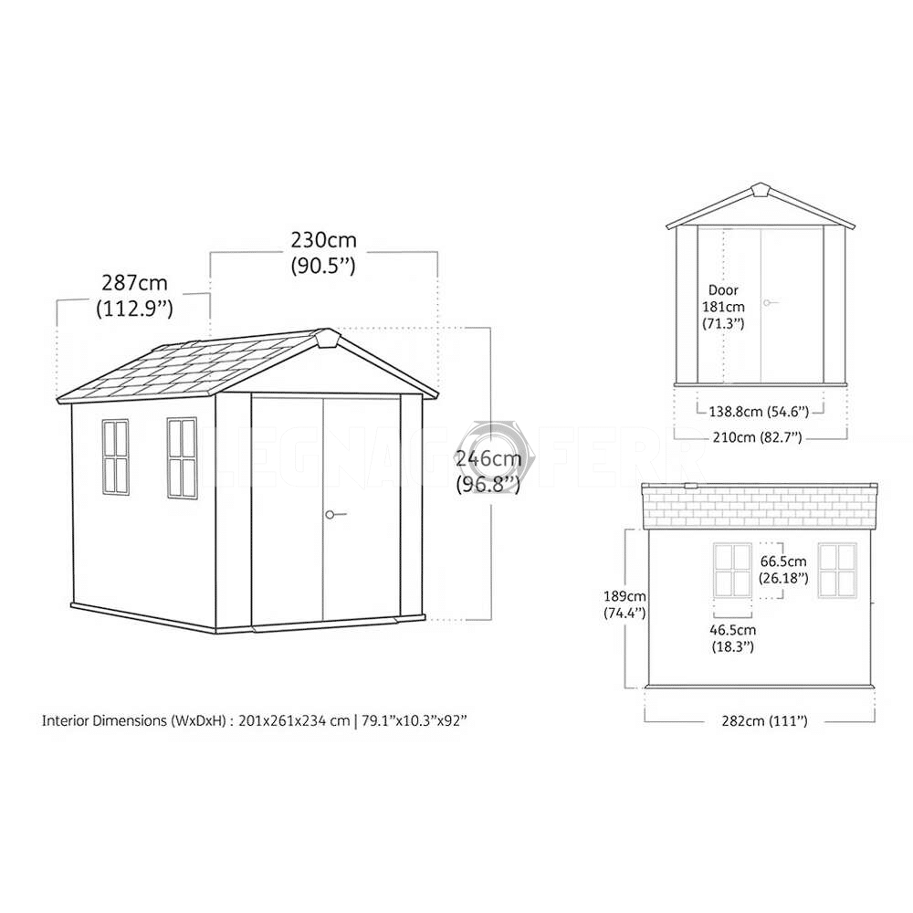 Keter Newton Plus 759/975 Casetta da Giardino 230x287x246 cm 3 keter newton plus 759 975 legnagoferr8