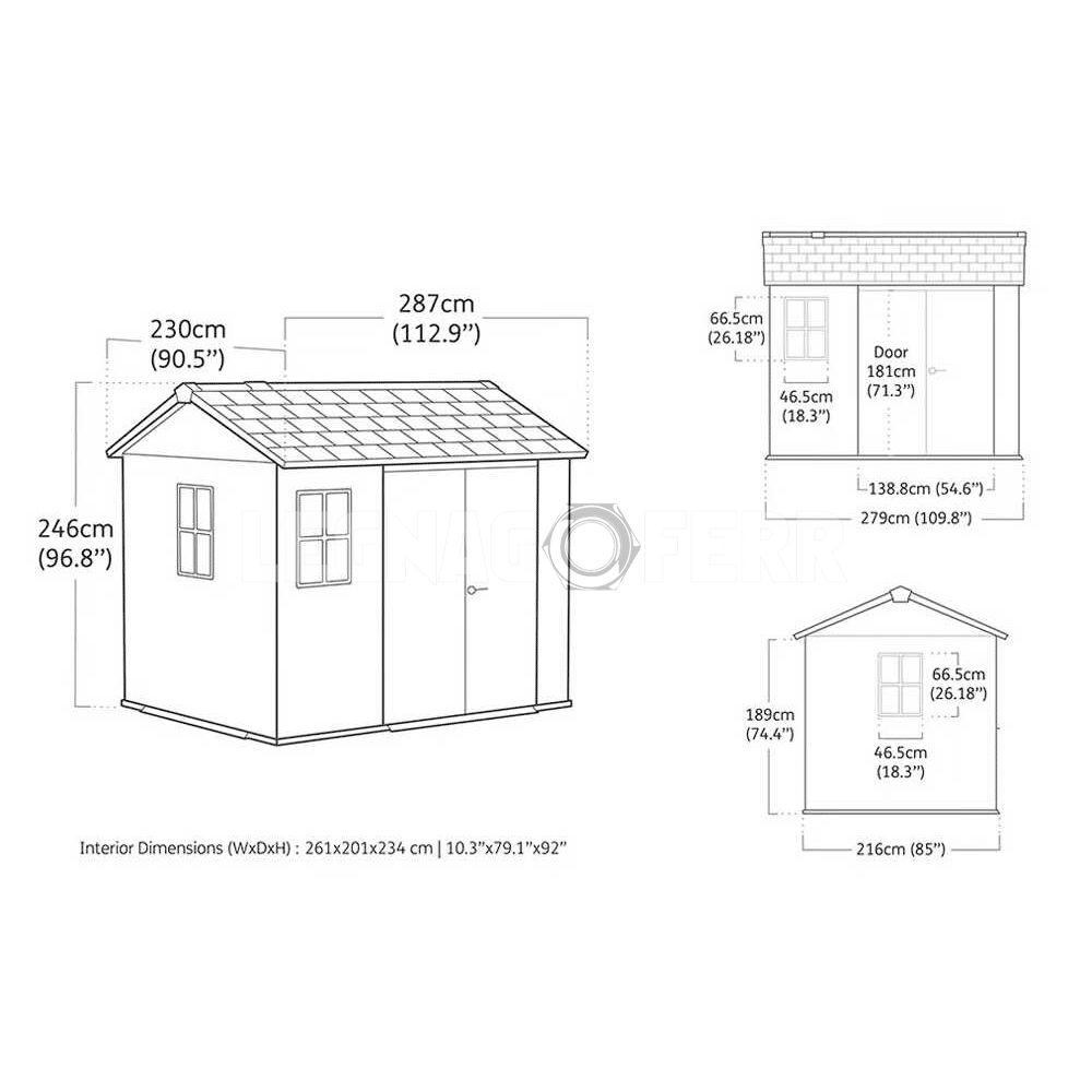 Keter Newton Plus 759/975 Casetta da Giardino 230x287x246 cm 2 keter newton plus 759 975 legnagoferr9
