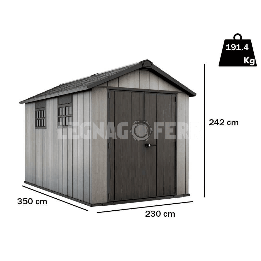 Keter Oakland 7511 Casetta da Giardino 230x350x242 cm 3 keter oakland 7511 legnagoferr1