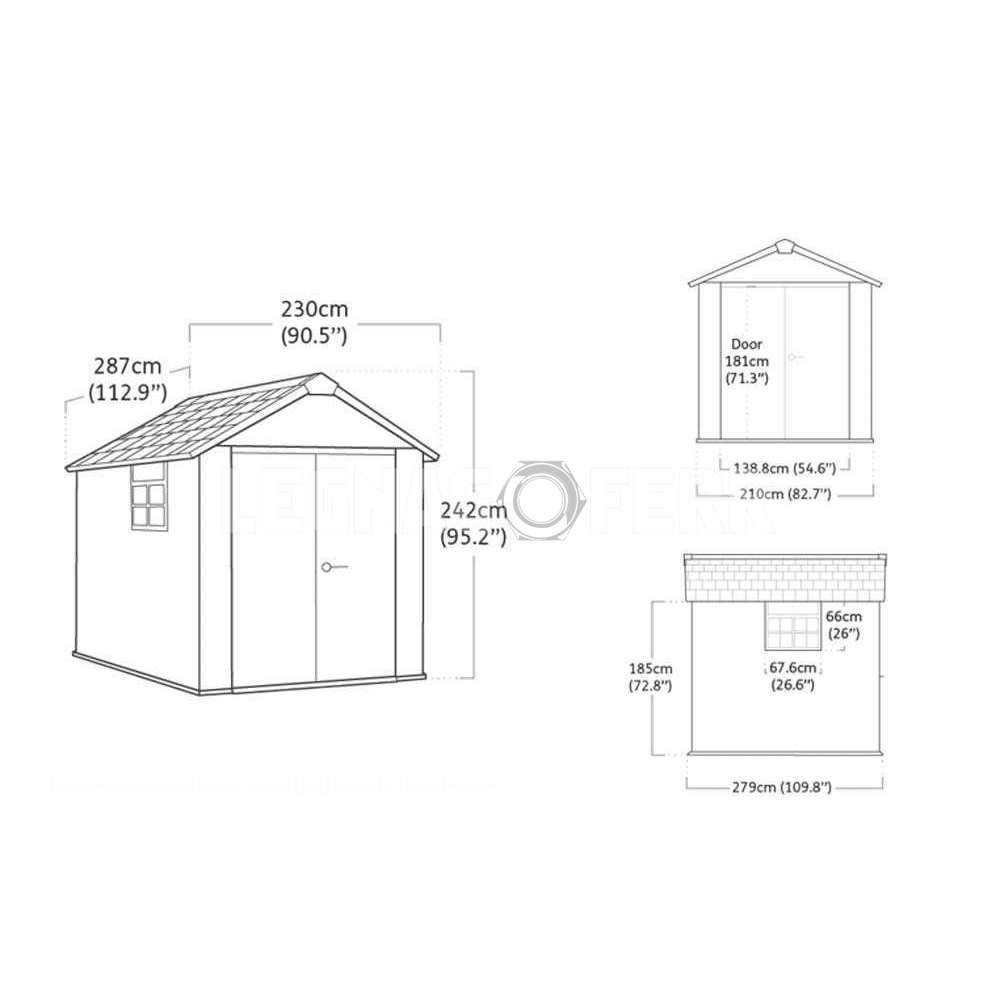 Keter Oakland 759 Casetta da Giardino 229x287x242 cm 2 keter oakland 759 legnagoferr2