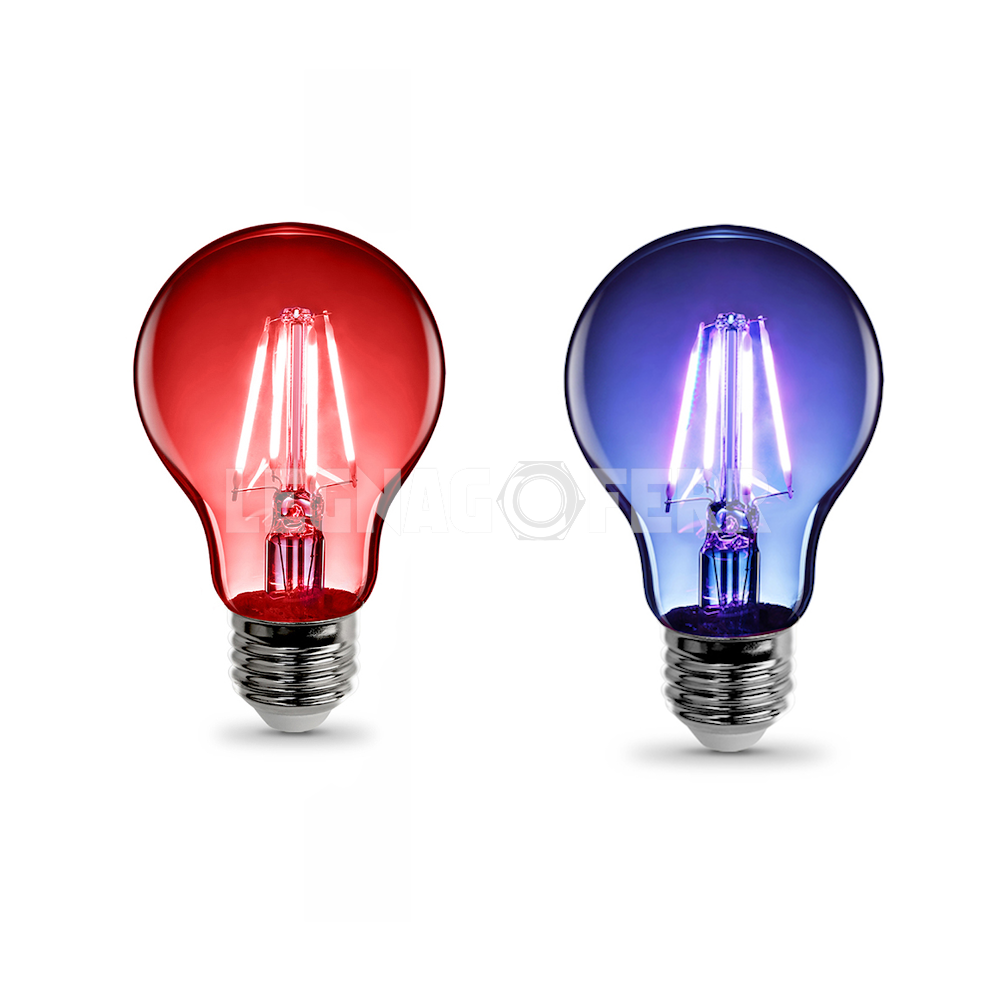 Lampadina a LED Rossa e Blu con Filamenti Alcapower