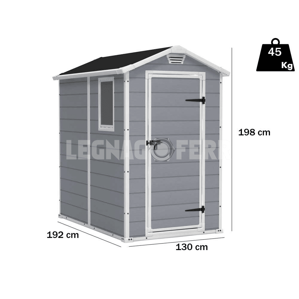 Keter Manor 4x6 Casetta da Giardino Grigio 130x192x198 cm 3 keter manor 4x6 legnagoferr1