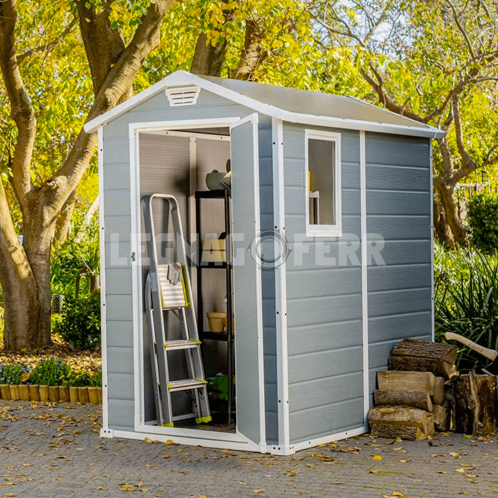 Keter Manor 4x6 Casetta da Giardino Grigio 130x192x198 cm 4 keter manor 4x6 legnagoferr2
