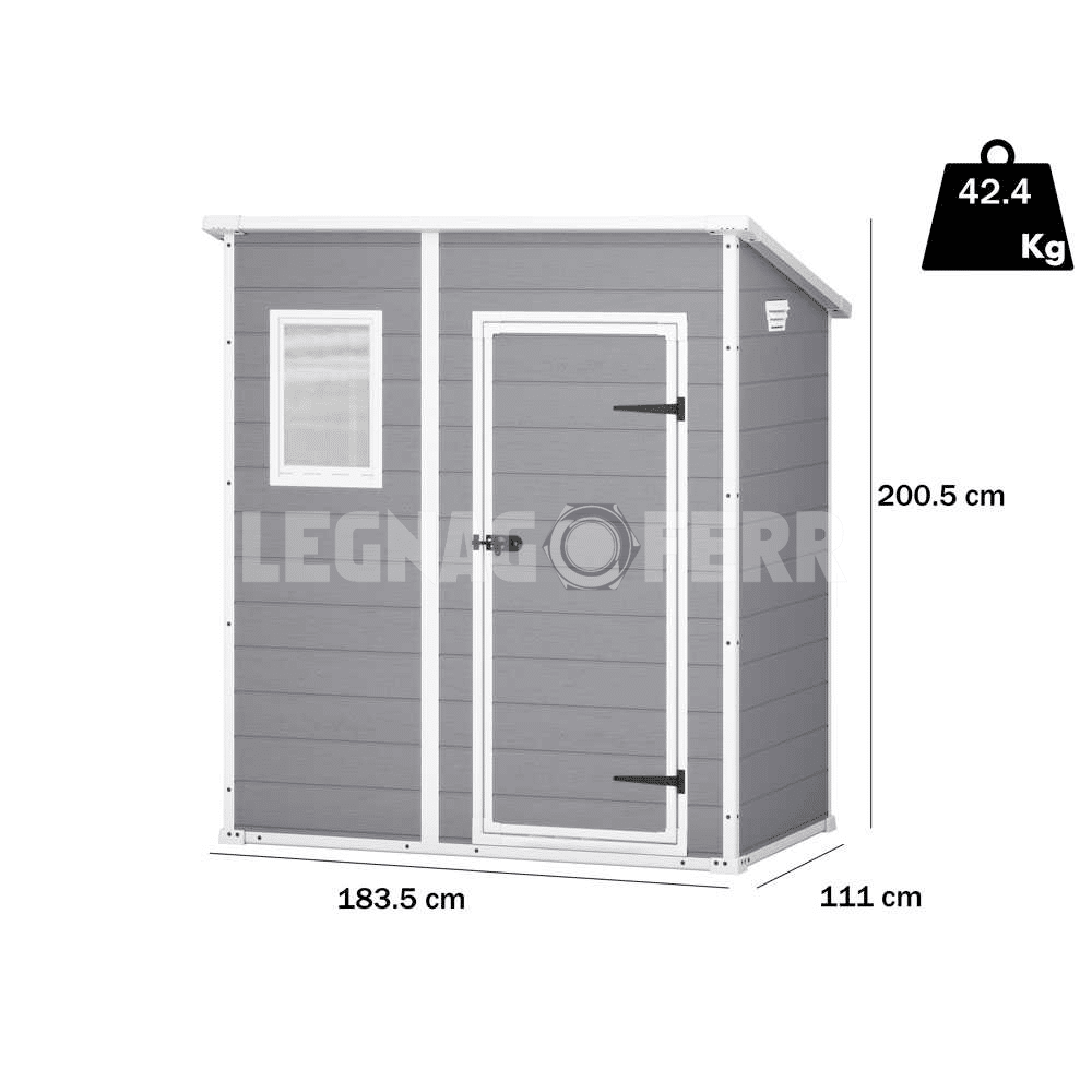 Keter Manor Pent 6x4 Casetta da Giardino Grigio 183,5x111x200,5 cm 3 keter manor pent 6x4 legnagoferr1