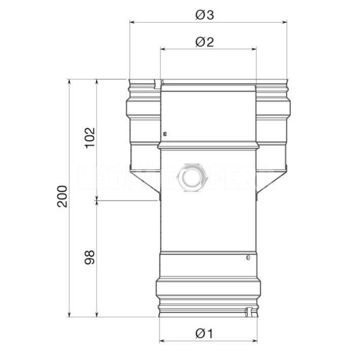Adattatore Mono Parete Femmina-Doppia Parete Maschio Apros ADT2 - immagine 2